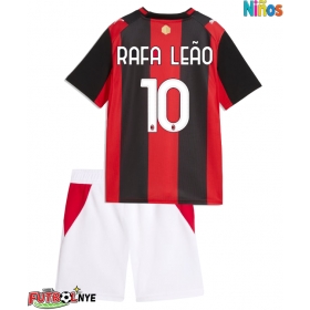 Camiseta AC Milan Rafael Leao #10 Primera Equipación para niños 2026-27 manga corta (+ pantalones cortos)